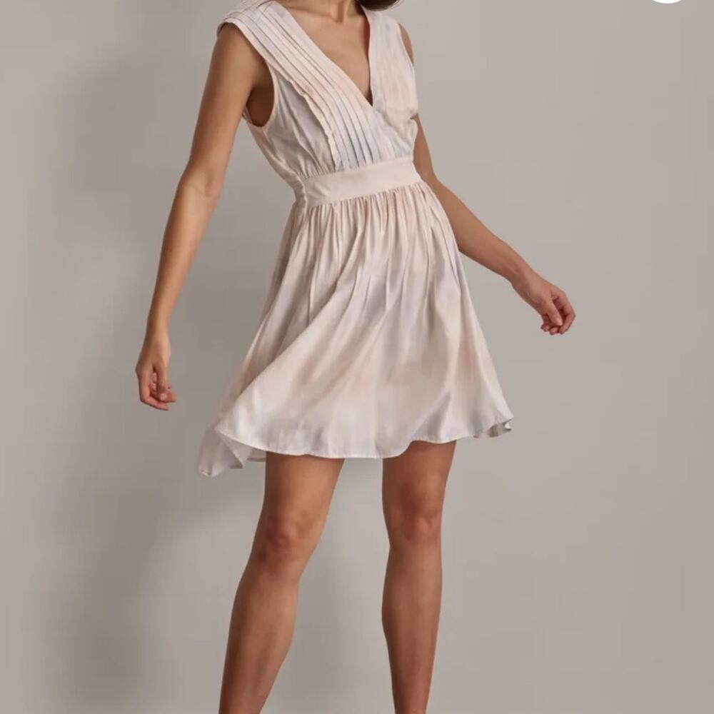 DKNY Tie Dye Sleeveless Pleated A-line Skater Summer Dress Size XS NWT